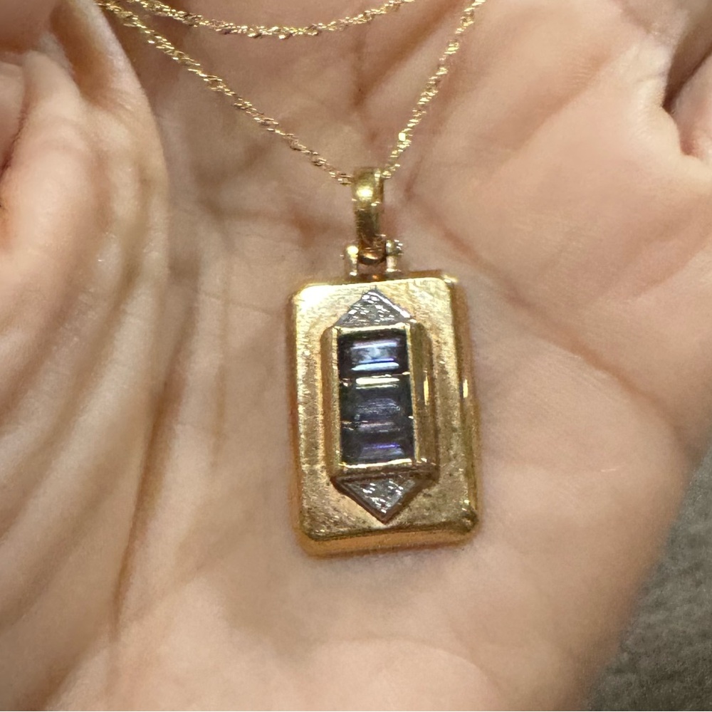 Sold! 14K Yellow Gold Rectangular Arabic Pendant with 16” chain.